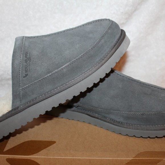 UGG KOOLARBURRA‎ SUEDE FUR SLIDE SLIPPERS GRAY NEW